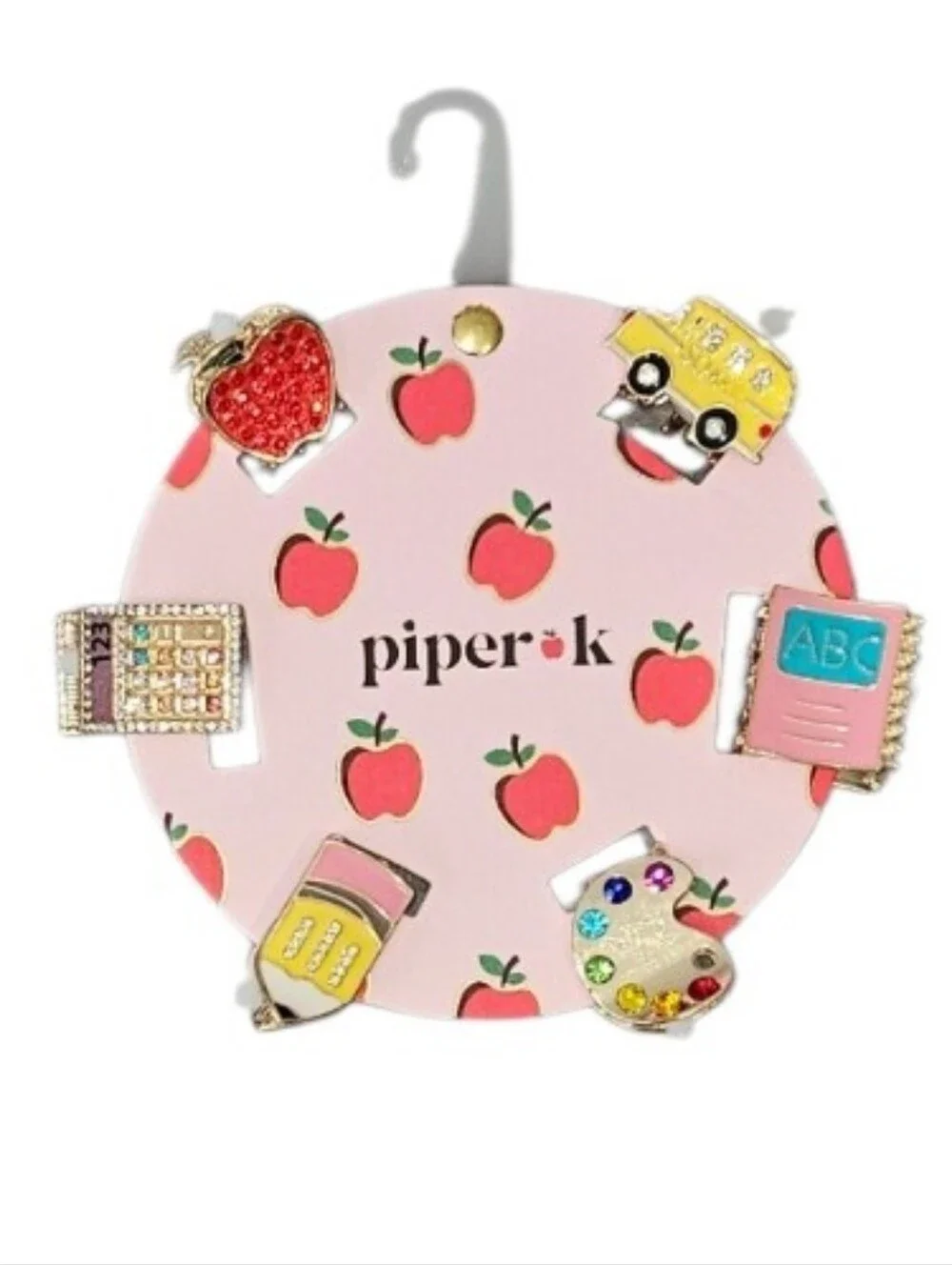 Piper K NWT School-Themed Mini Hair Clips – Viral Enamel Collection 📚🍎✏️